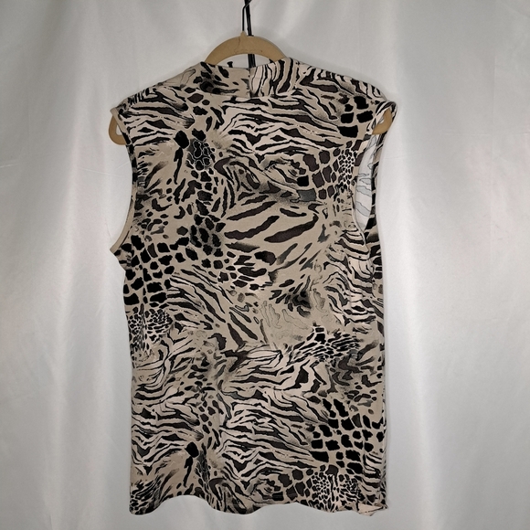 Josephine Chaus Animal Print Sleeveless- Black and Cream Women's XXL #51 - Picture 2 of 7